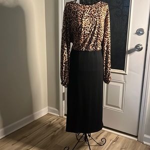 SHEIN Animal Print Long Sleeve Dress